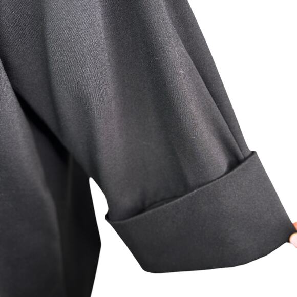 Insight New York Cowl Neck Ponte Knit Swing Coat Jacket Black Mid-Length  12 - Picture 4 of 10